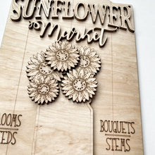 Sunflower Market Mason Jar Bouquet Rectangle Doorhanger / Sign