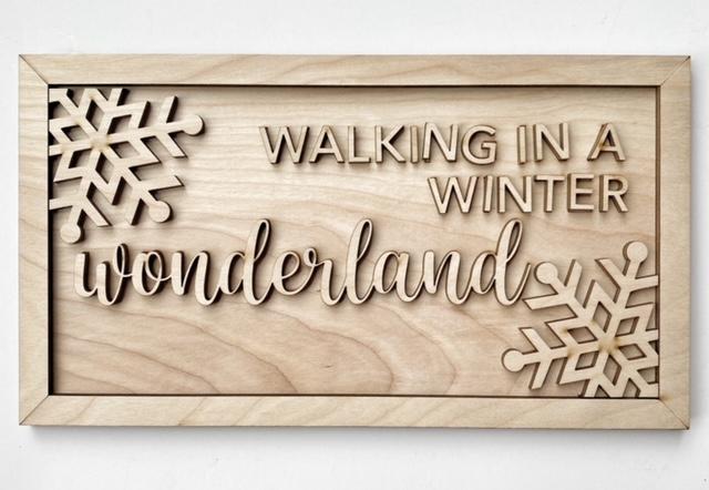 Walking In a Winter Wonderland Snowflake Winter Rectangle Doorhanger / Sign