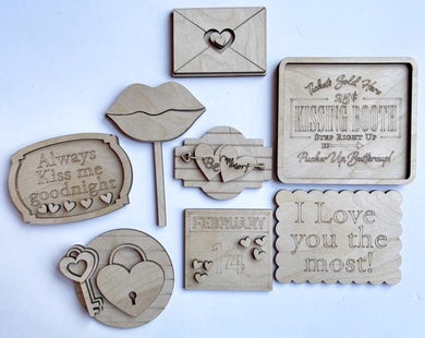 Always Kiss Me Goodnight Be Mine Valentine's Day Tiered Tray Set
