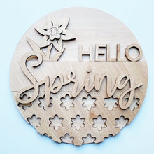 Daffodil Hello Spring Round Doorhanger