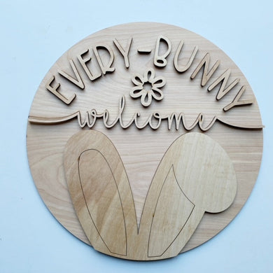 Every Bunny Welcome Easter Bunny Round Doorhanger