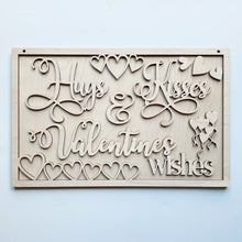 Hugs Kisses & Valentine's Wishes Rectangle Doorhanger