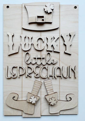 Lucky Little Leprechaun Spring Rectangle Doorhanger