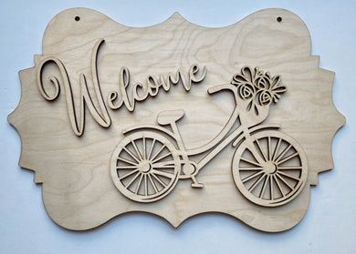 Fancy Bicycle Welcome Doorhanger