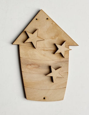 Firecracker Rocket with Stars Blank