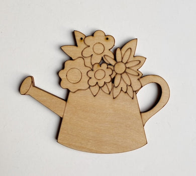 Watering Can with Flowers Blank