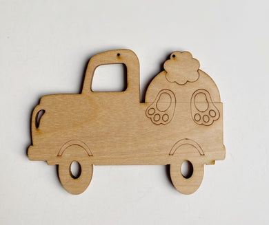 Truck with Bunny in the Back Blank