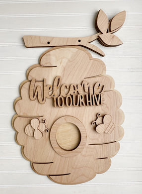 Welcome To Our Hive Beehive Doorhanger