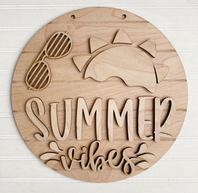 Summer Vibes Round Doorhanger