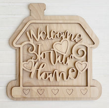 Welcome To Our Home Layered House Doorhanger