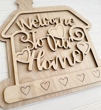 Welcome To Our Home Layered House Doorhanger