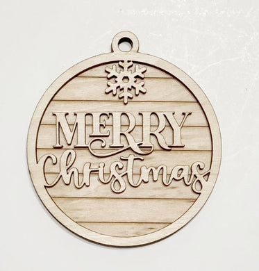 Merry Christmas Double Layered Ornament