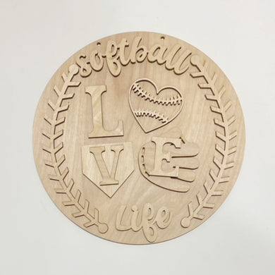 Softball Life Love Round