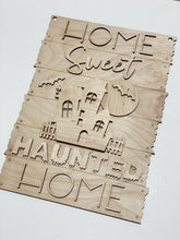 Home Sweet Haunted Home Spooky House Bats & Moon Doorhanger