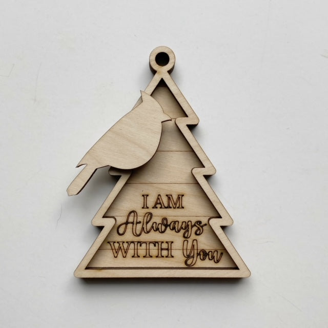 I Am Always With You Christmas Tree Cardinal Memorial Double Layered Ornament