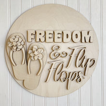 Freedom & Flip Flops Round Doorhanger