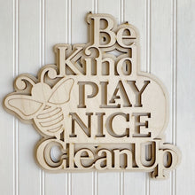 Be Kind Play Nice Clean Up Doorhanger