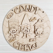 Candy Crew Halloween Gnome Trio Round Doorhanger