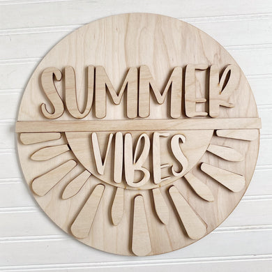 Boho Summer Vibes Sunshine Round Doorhanger