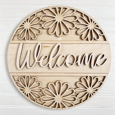 Daisy Circular Welcome Round Doorhanger