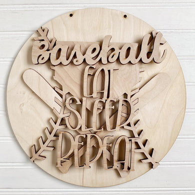 Baseball Eat Sleep Repeat Round