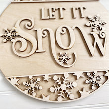 Let It Snow Winter Snowflake Borders Round Doorhanger
