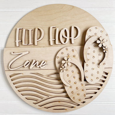 Flip Flop Zone Waves Round Doorhanger