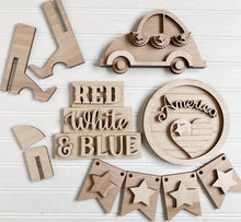 Red White & Blue America Tiered Tray Set