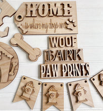 Woof Bark PawPrints Home is Where My Dogs Are Tiered Tray Set