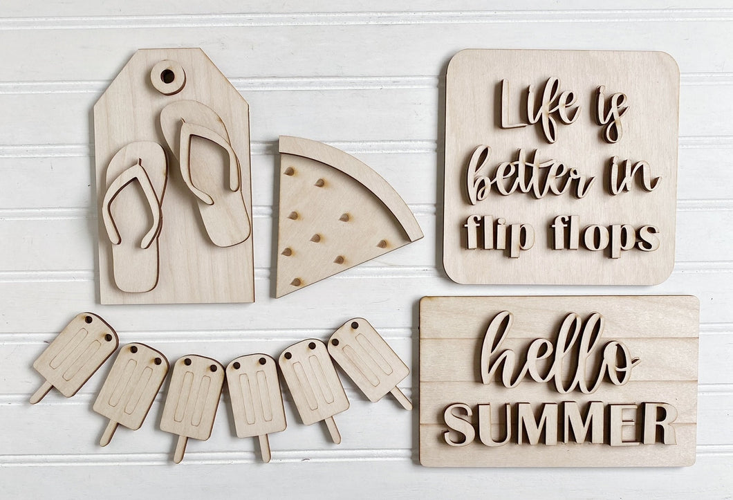 Life Is Better In Flip Flops Hello Summer Popsicles Tiered Tray Set