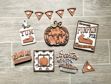 Pumpkin Pie Thanksgiving Tiered Tray Set