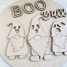 Boo Y'all Gnome Ghost Halloween Round Doorhanger