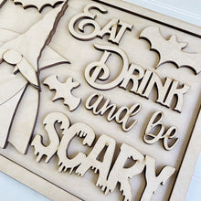 Eat Drink and Be Scary Gnome Vampire Halloween Rectangle Doorhanger