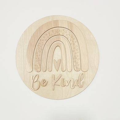 Be Kind Rainbow with Heart Round Doorhanger