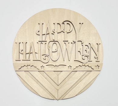 Boho Happy Halloween Round Doorhanger