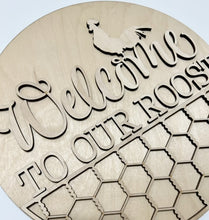 Welcome To Our Roost Chicken Wire Round Doorhanger