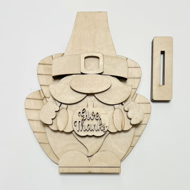 Thanksgiving Give Thanks Turkey Gnome Standing Shelf Sitter