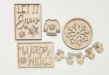 Winter Wishes Let It Snow Mittens Tiered Tray Set