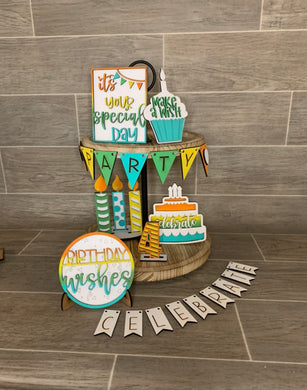 Birthday Wishes Tiered Tray Set