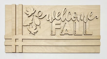 Leaves Stripes Welcome Fall Rectangle Doorhanger