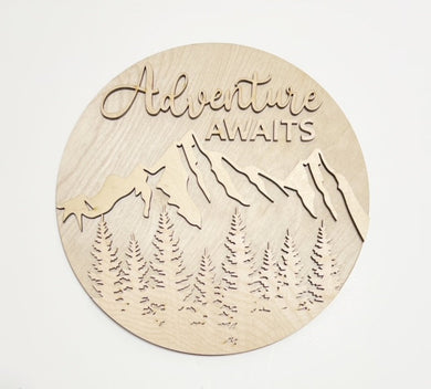 Adventure Awaits Mountains Doorhanger