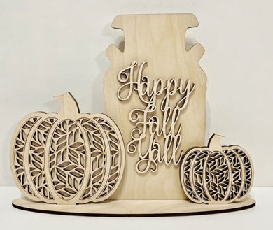 Milk Can Pumpkin Happy Fall Y'all Shelf Sitter