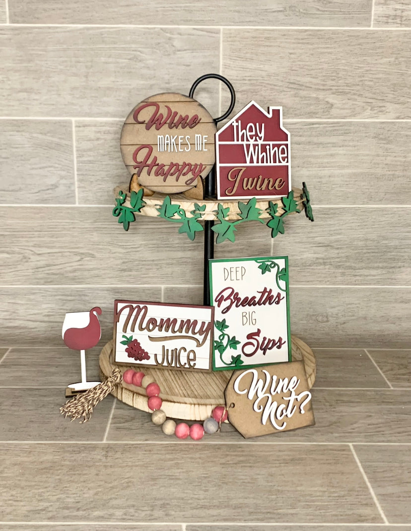 Mommy Juice Wine Not? Tiered Tray Set