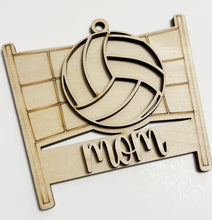 Mom Volleyball Net Double Layer Car Charm Ornament