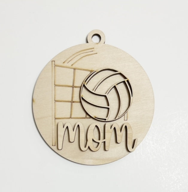 Volleyball Mom Double Layer Car Charm Ornament