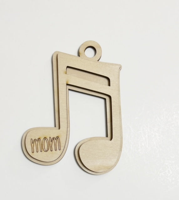Mom Music Note Double Layer Car Charm Ornament