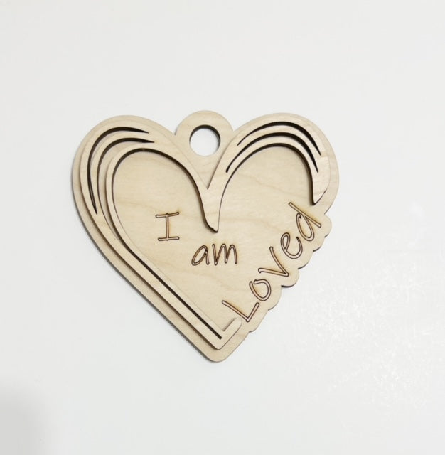 I Am Loved Heart Double Layer Car Charm Ornament