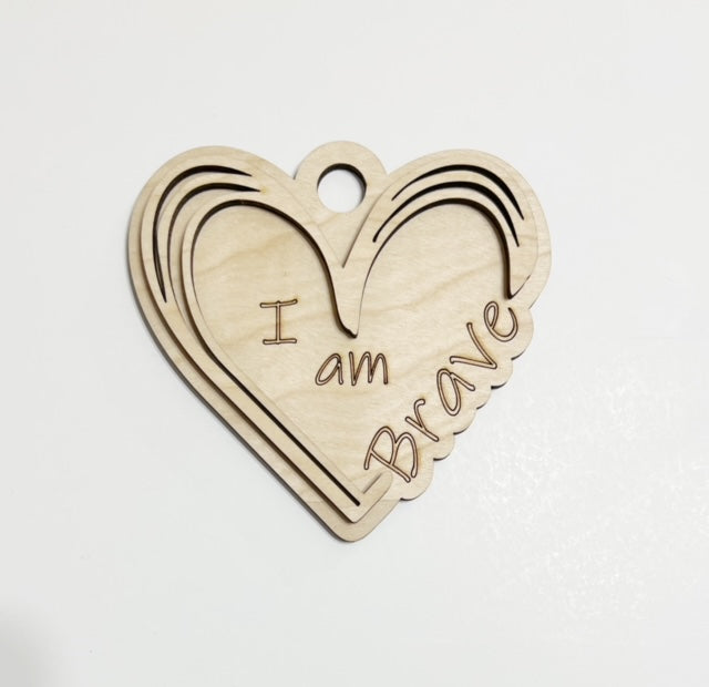 I Am Brave Heart Double Layer Car Charm Ornament