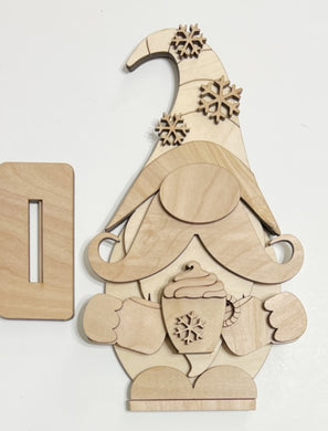 Hot Cocoa Winter Snowflakes Gnome Standing Shelf Sitter