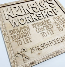 Kringle's Workshop Christmas North Pole Lane Square Doorhanger